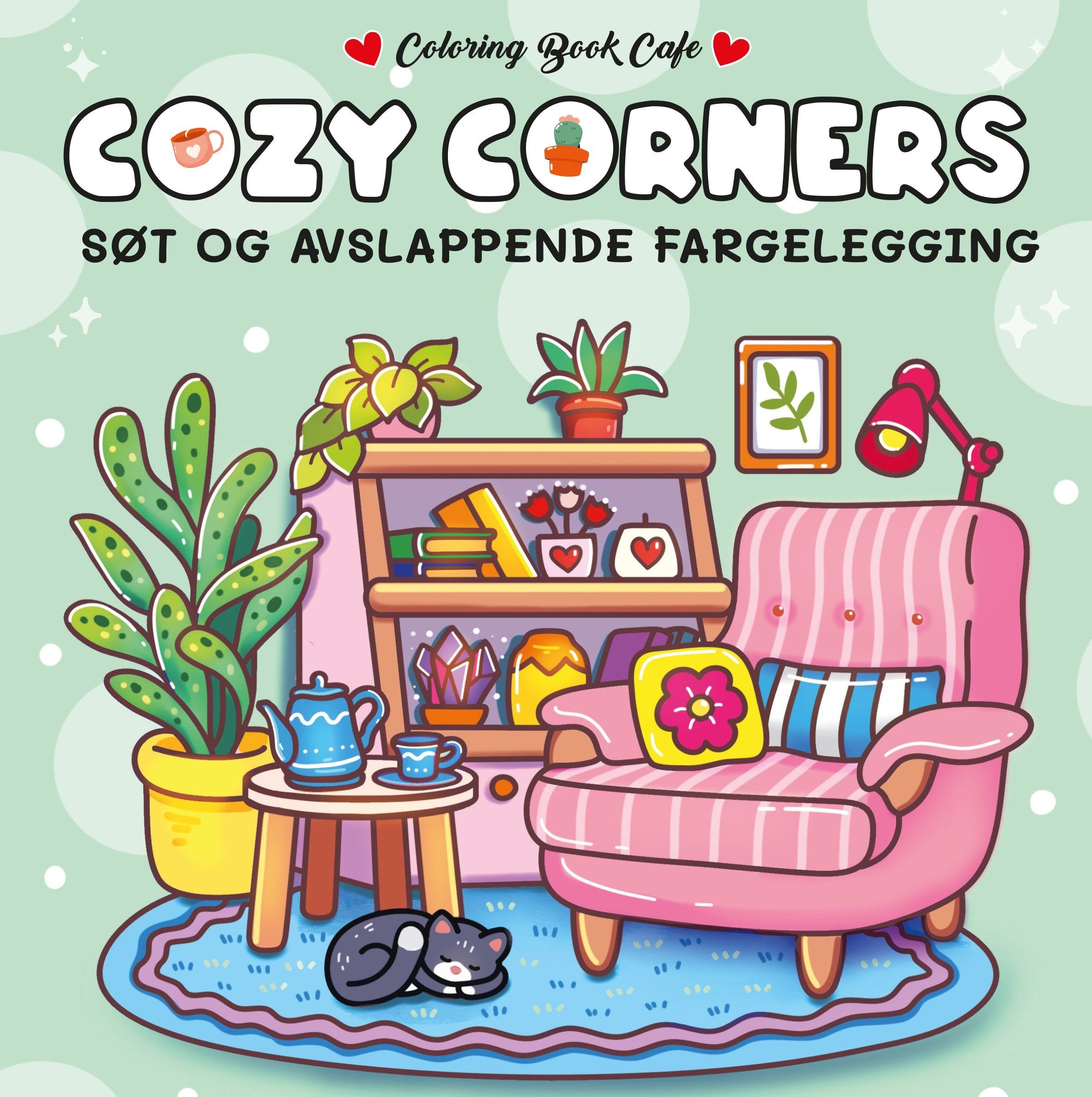 Cozy corners  søt & avslappende fargelegging