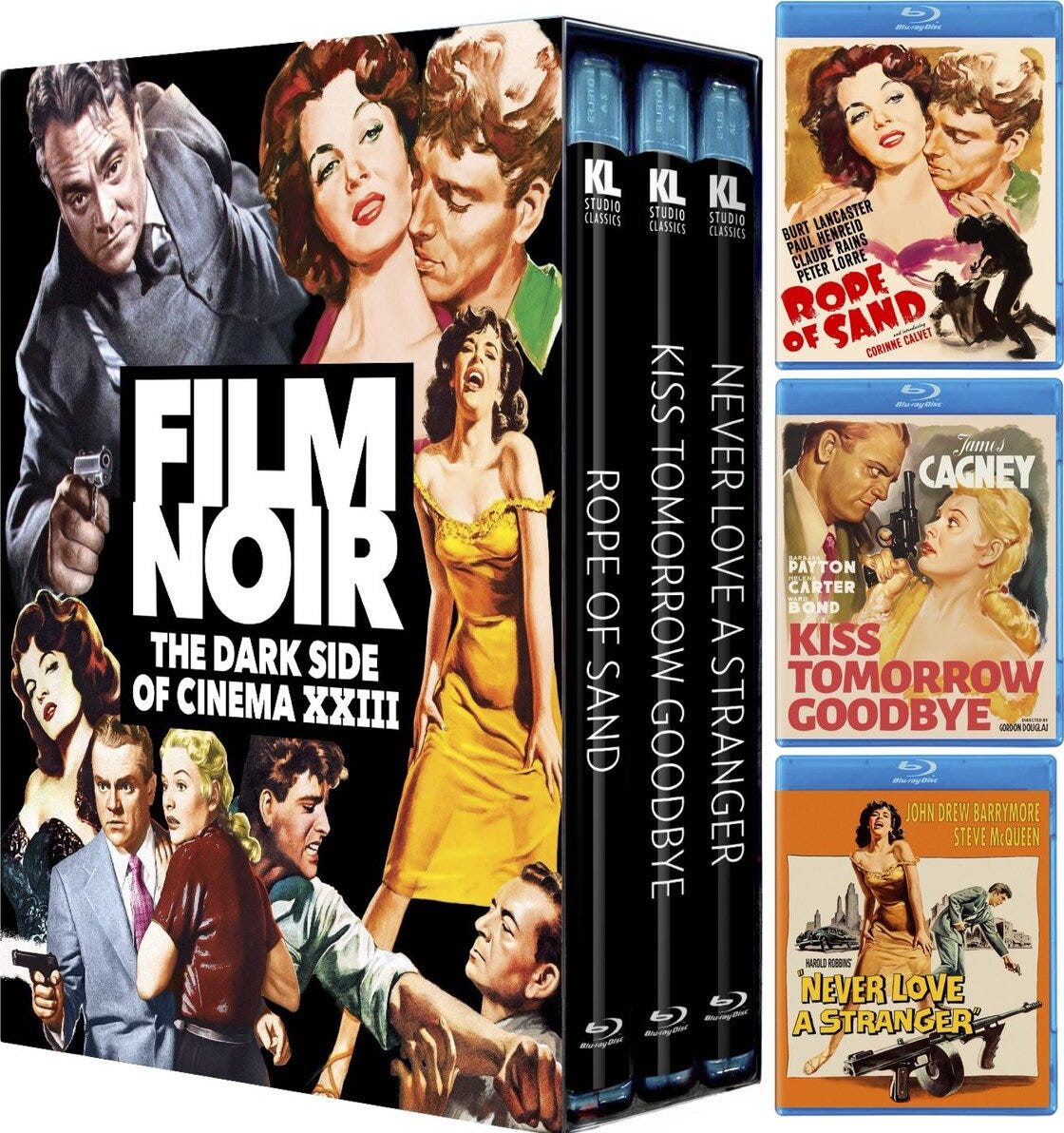 Film Noir: The Dark Side of Cinema XXIII: Rope of Sand / Kiss Tomorrow Goodbye / Never Love a Stranger Bluray